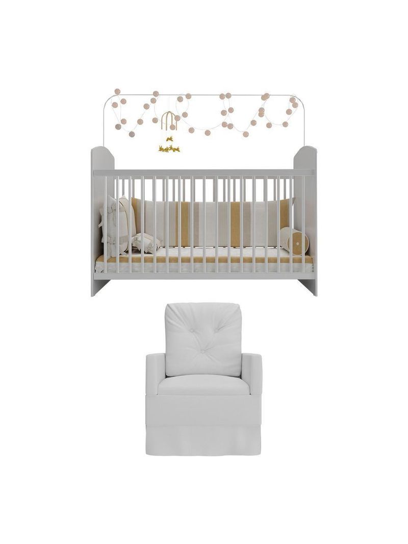 Berço Com Poltrona De Amamentação Ana Lívia Mp4069 Branco