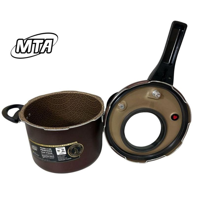 Panela de Pressão 6603 Fechamento Externo Alumínio 4,5L Marrom