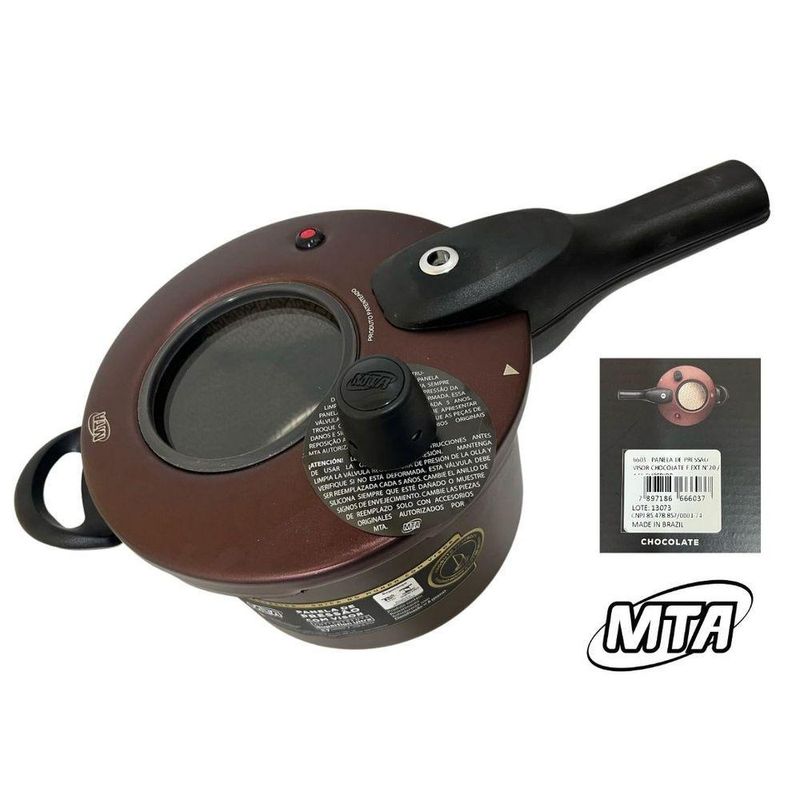 Panela de Pressão 6603 Fechamento Externo Alumínio 4,5L Marrom