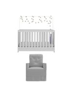 Berço 3X1 Com Colchão Incluso E Poltrona De Amamentação Elza Mp4088 Branco/Cinza