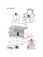 Berço 3X1 Com Colchão Incluso Poltrona De Amamentação E Puff Mp4100 Branco/Cinza