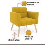 Poltrona Sala Decorativa Kit 2 Elisa Funcional Veludo Mostarda D'Rossi
