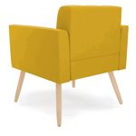 Poltrona Sala Decorativa Kit 2 Elisa Funcional Veludo Mostarda D'Rossi