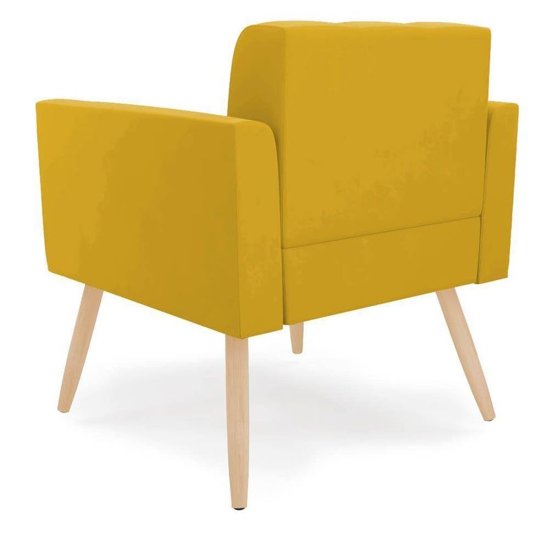 Poltrona Sala Decorativa Kit 2 Elisa Funcional Veludo Mostarda D'Rossi