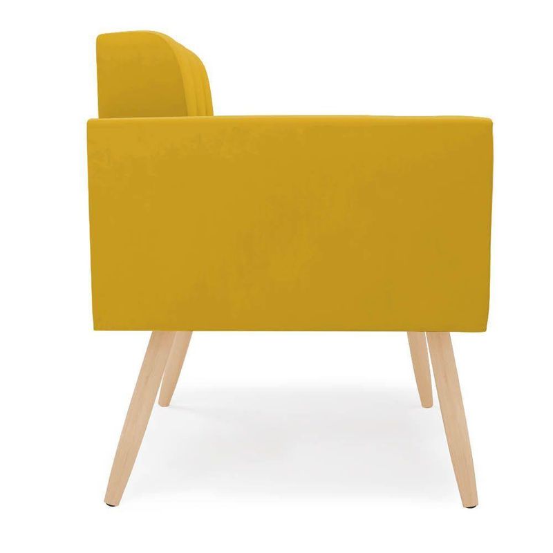 Poltrona Sala Decorativa Kit 2 Elisa Funcional Veludo Mostarda D'Rossi