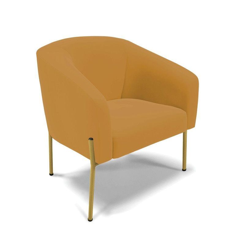 Poltrona Decorativa Stella D03 Sala De Estar Veludo Mostarda D'Rossi
