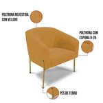 Poltrona Decorativa Stella D03 Sala De Estar Veludo Mostarda D'Rossi