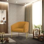 Poltrona Decorativa Stella D03 Sala De Estar Veludo Mostarda D'Rossi