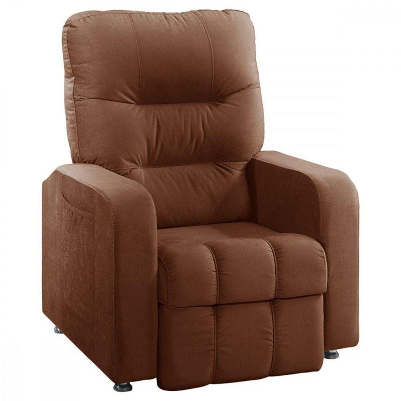 Poltrona Do Papai Reclinável Maldiva Terracota Tecido Suede Star Confort