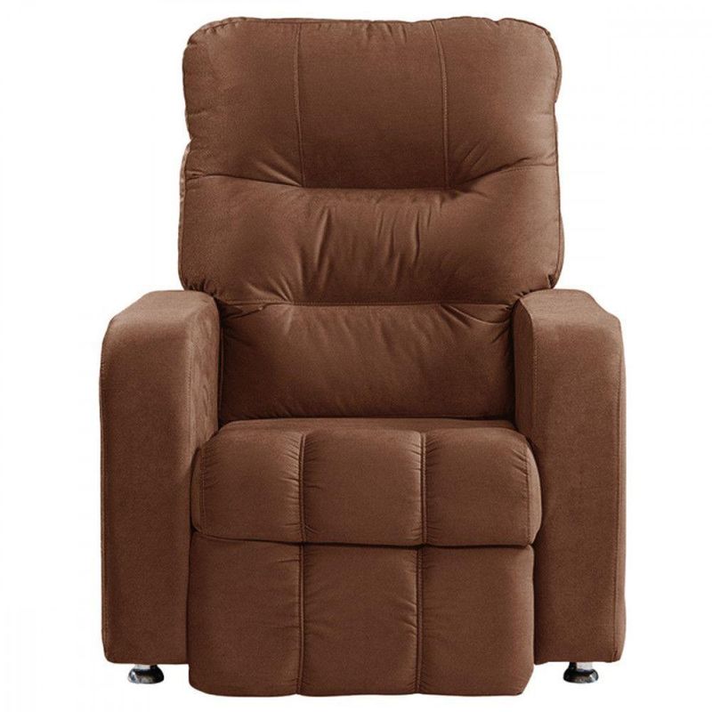 Poltrona Do Papai Reclinável Maldiva Terracota Tecido Suede Star Confort