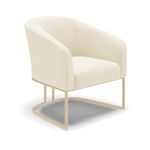 Poltrona Sala Decorativa Stella Base Industrial Veludo Cotelê Bege D03 D'Rossi
