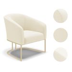 Poltrona Sala Decorativa Stella Base Industrial Veludo Cotelê Bege D03 D'Rossi