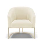 Poltrona Sala Decorativa Stella Base Industrial Veludo Cotelê Bege D03 D'Rossi