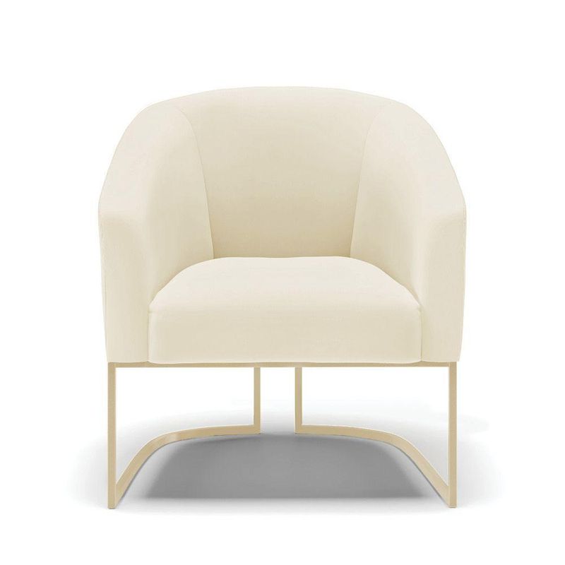 Poltrona Sala Decorativa Stella Base Industrial Veludo Cotelê Bege D03 D'Rossi