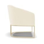 Poltrona Sala Decorativa Stella Base Industrial Veludo Cotelê Bege D03 D'Rossi