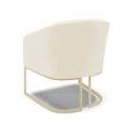 Poltrona Sala Decorativa Stella Base Industrial Veludo Cotelê Bege D03 D'Rossi