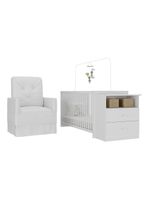 Berço Cômoda Poltrona Meu Bebê Multimóveis Mp4096 Branco