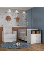 Berço Cômoda Poltrona Meu Bebê Multimóveis Mp4096 Branco