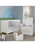 Berço 3 Em 1 Com Colchão Poltrona Amamentação E Puff Multimóveis Mp4160 Branco Branco
