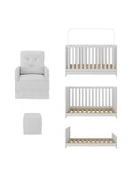 Berço 3 Em 1 Com Colchão Poltrona Amamentação E Puff Multimóveis Mp4160 Branco Branco