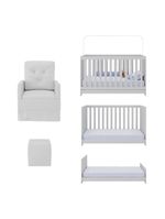 Berço 3 Em 1 Com Colchão Poltrona Amamentação E Puff Multimóveis Mp4160 Branco Branco