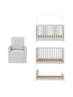 Berço 3 Em 1 Com Colchão E Poltrona Amamentação Multimóveis Mp4159 Branco Branco