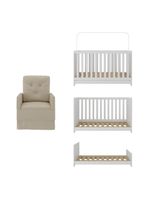 Berço 3 Em 1 Com Colchão E Poltrona Amamentação Multimóveis Mp4159 Branco/bege Branco/bege