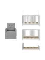 Berço 3 Em 1 Com Colchão E Poltrona Amamentação Multimóveis Mp4159 Branco/cinza Branco/cinza