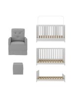 Berço 3 Em 1 Com Colchão Poltrona Amamentação E Puff Multimóveis Mp4160 Branco/cinza Branco/cinza