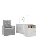 Berço Cômoda Poltrona Multimóveis Mp4090 Branco/cinza
