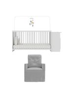 Berço Cômoda Poltrona Multimóveis Mp4090 Branco/cinza