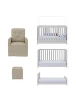Berço 3 Em 1 Com Colchão Poltrona Amamentação E Puff Multimóveis Mp4160 Branco/bege Branco/bege