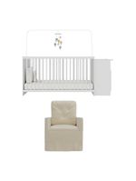 Berço Cômoda Com Poltrona De Amamentação Meu Bebê Multimóveis Mp4066 Branco/bege Branco/bege
