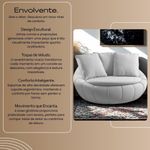 Poltrona Giratória Poltrona Giratória Prata Veludo Cinza Divani