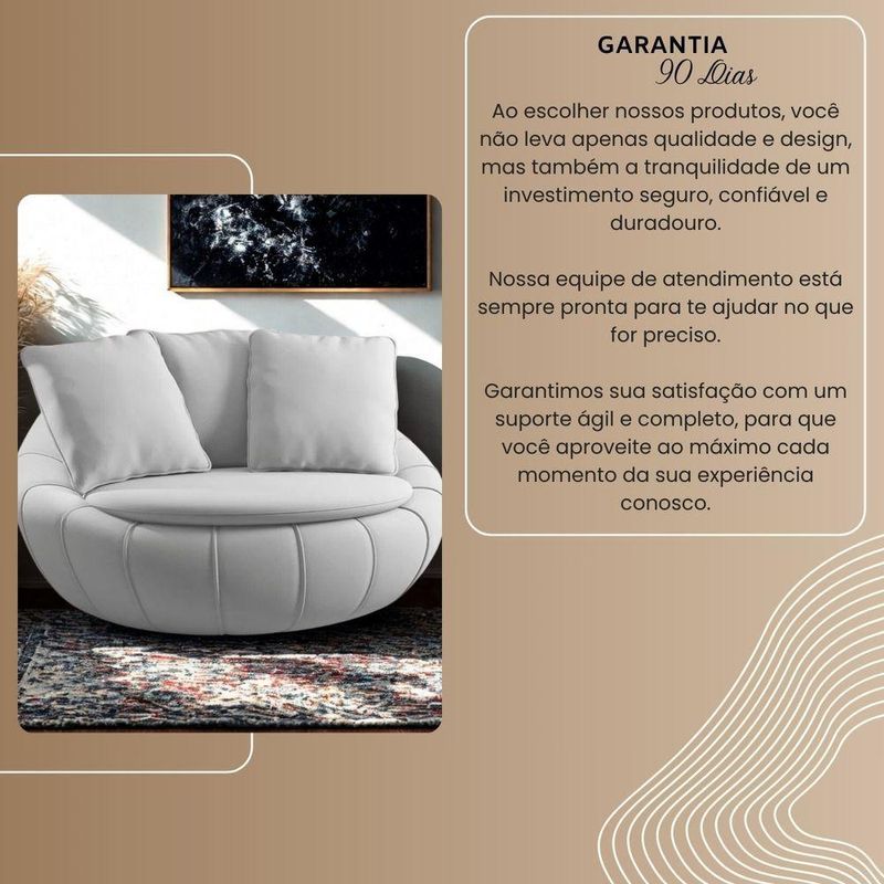 Poltrona Giratória Poltrona Giratória Prata Veludo Cinza Divani