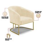 Poltrona Sala Decorativa Kit 2 Stella Base Industrial Sintético Pu Bege D03 D'Rossi