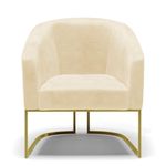 Poltrona Sala Decorativa Kit 2 Stella Base Industrial Sintético Pu Bege D03 D'Rossi