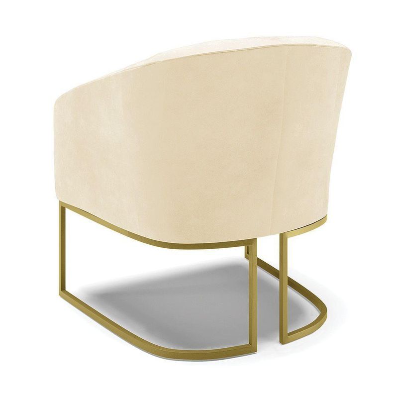 Poltrona Sala Decorativa Kit 2 Stella Base Industrial Sintético Pu Bege D03 D'Rossi