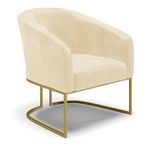 Poltrona Sala Decorativa Kit 2 Stella Base Industrial Sintético Pu Bege D03 D'Rossi