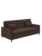 Sofá Cama Reclinável 3 Lugares E Almofadas Inclusas Multimóveis Cr45239 Marrom Marrom