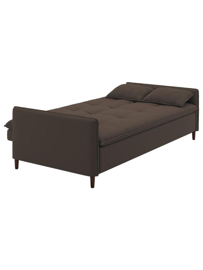 Sofá Cama Reclinável 3 Lugares E Almofadas Inclusas Multimóveis Cr45239 Marrom Marrom