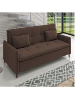 Sofá Cama Reclinável 3 Lugares E Almofadas Inclusas Multimóveis Cr45239 Marrom Marrom