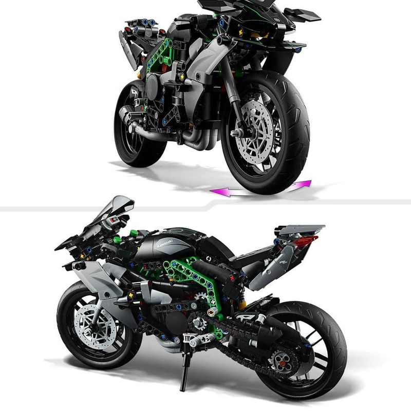 Lego technic motocicleta kawasaki ninja h2r; conjunto 42170