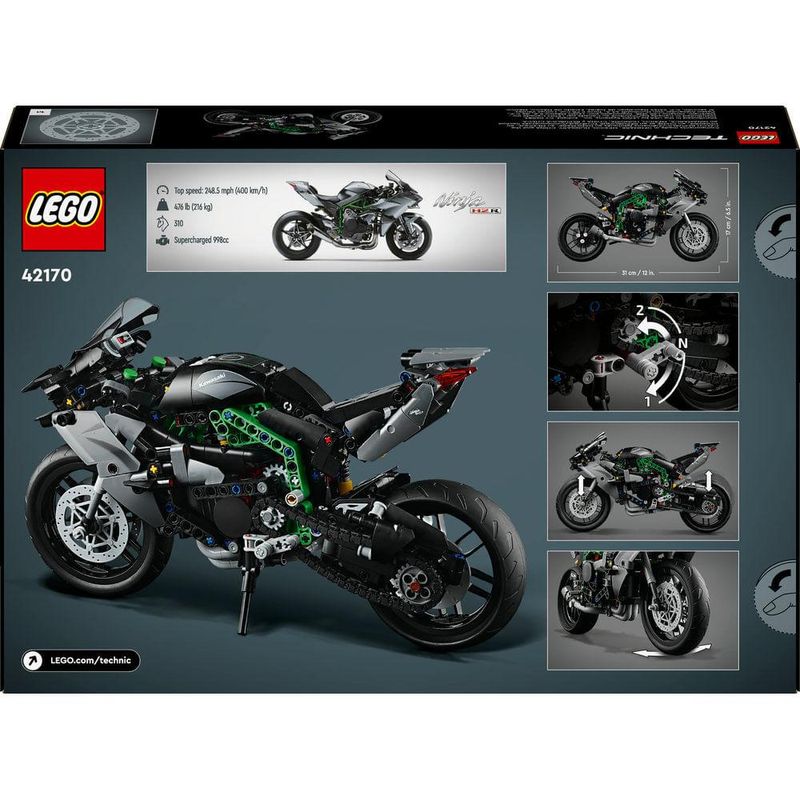 Lego technic motocicleta kawasaki ninja h2r; conjunto 42170