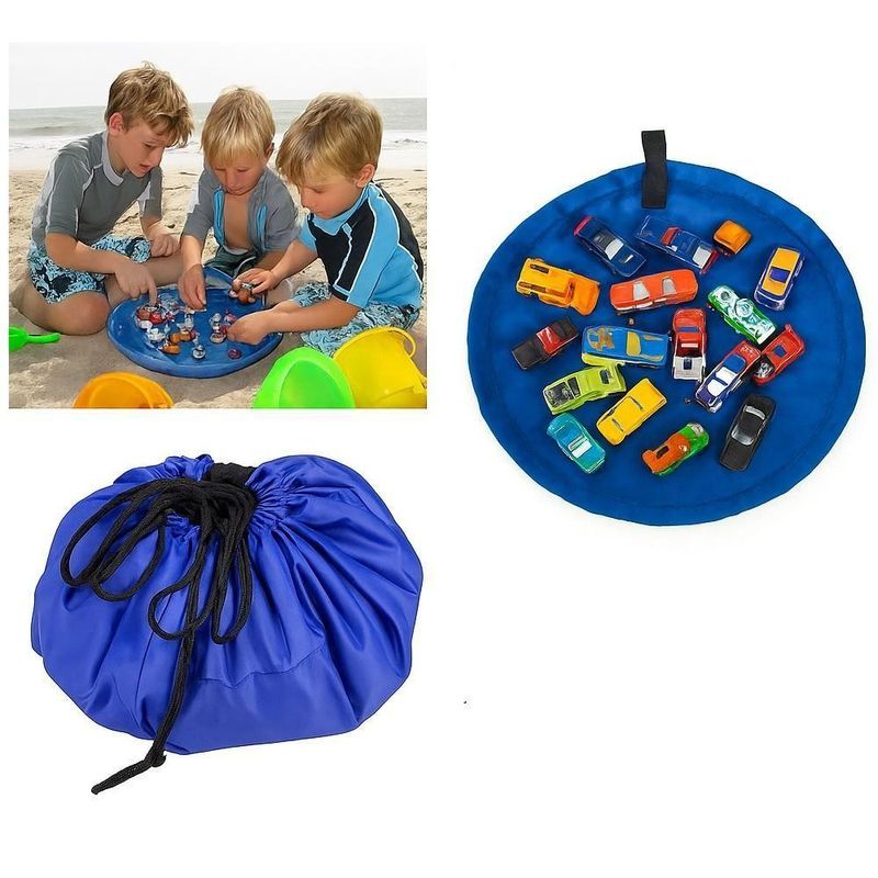 Saco Tapete Organizador Brinquedos Lego Portatil Azul