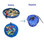 Saco Tapete Organizador Brinquedos Lego Portatil Azul