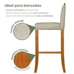 Banqueta Alta Para Cozinha De Madeira Maciça Estofada Com Encosto Multimóveis Cr15018 Madeirado-Bege