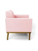 Sofá Namoradeira Base De Madeira Fixa Castanho Marisa Suede D03 - D?rossi Cor Rosa Bebê