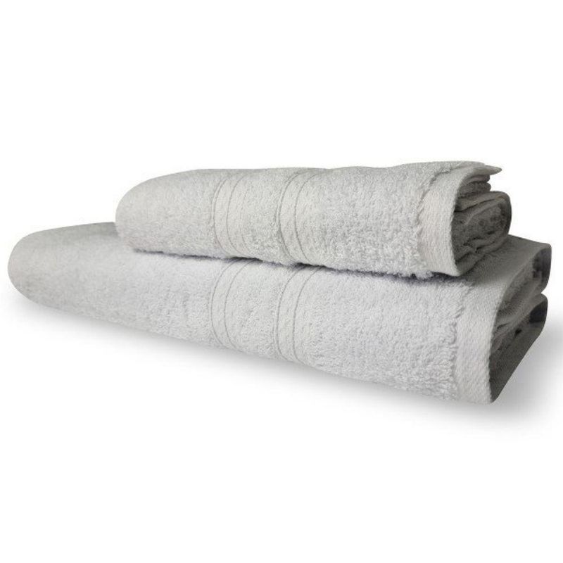 Kit 2 Toalhas Itália Soft 1 Banho 1 Rosto Grossa 100% Algodão 430g-m² Branca