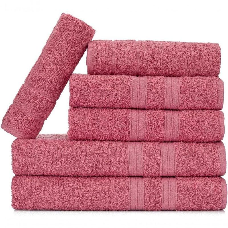 Jogo De Toalhas Gigante Itália Soft 2 Banhão + 2 Rosto + 2 Tapete Luxo 100% Algodão - Rosê
